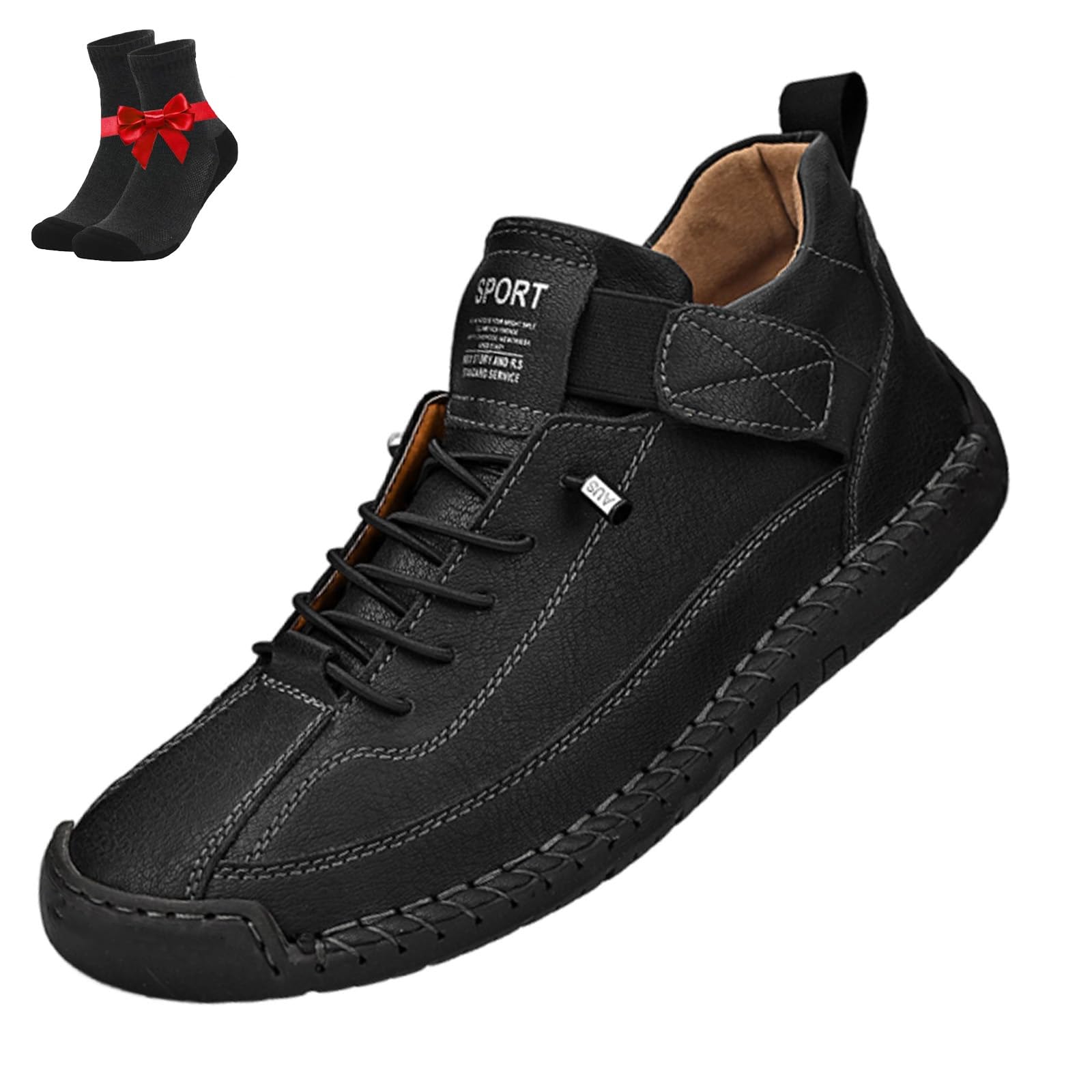 Emiline Scarpe da Ginnastica Ortopediche Unisex - Comode Scarpe in Pelle Fatte a Mano, Morbide Calzature per Esterno con Suola Antiscivolo