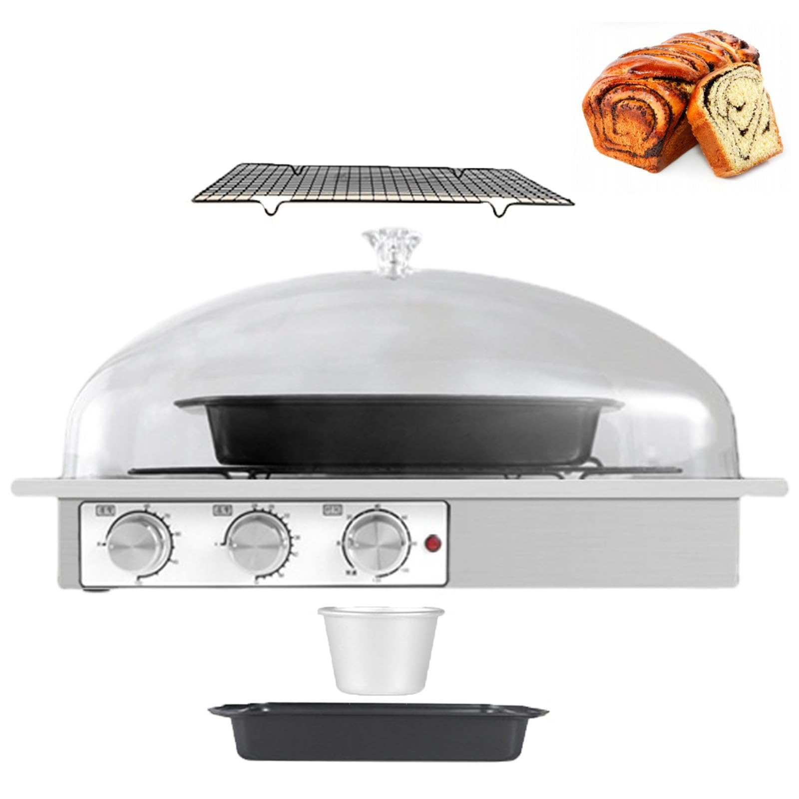 UMJIGF Commercial Dough Proofing Box, Sourdough Dough Fermentation Machine, Come with Humidity & Temperature & Timing Adjustment, Automatic Proofing Box for Buns, Bread, Sweet Wine,S