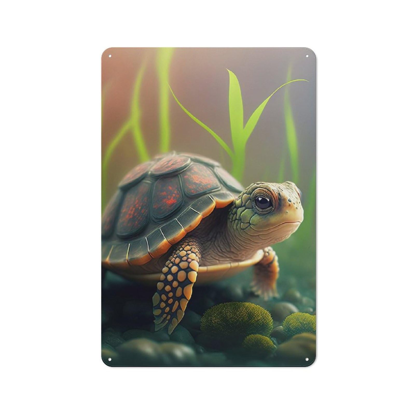 Junmoney Sea Turtle Shop Front Style Bistro Metal Sign 30X20cm, Cafe Wall Decor For Tea Room, Shop Wall Or Breakfast Area