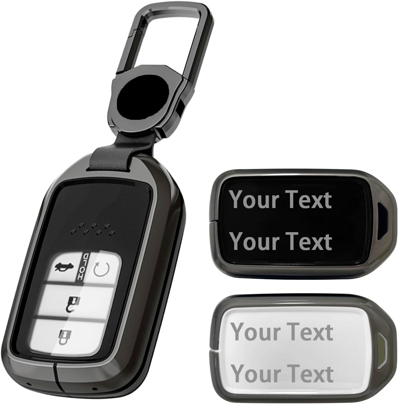 Metal Key Fob Cover For Honda Accord Civic CRV Pilot Ridgeline Odyssey Passport,Alloy Armor TPU Key Fob Cover,Keyless remote control, Stars and Stripes
