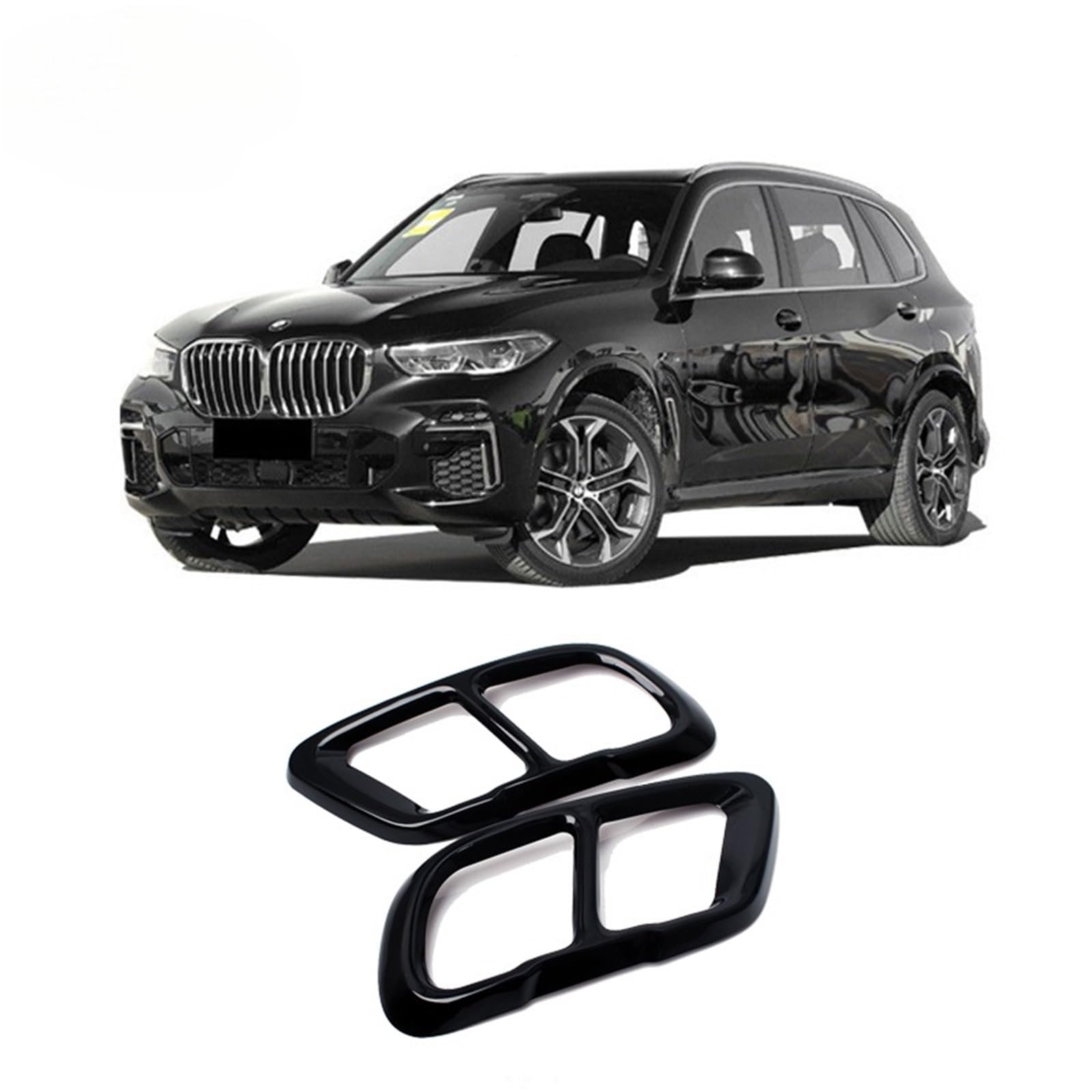 Cubierta de salida del tubo de escape del silenciador trasero del coche de acero inoxidable Compatible con BMW X5 G05 X6 G06 X7 G07 2019-2023 accesorio