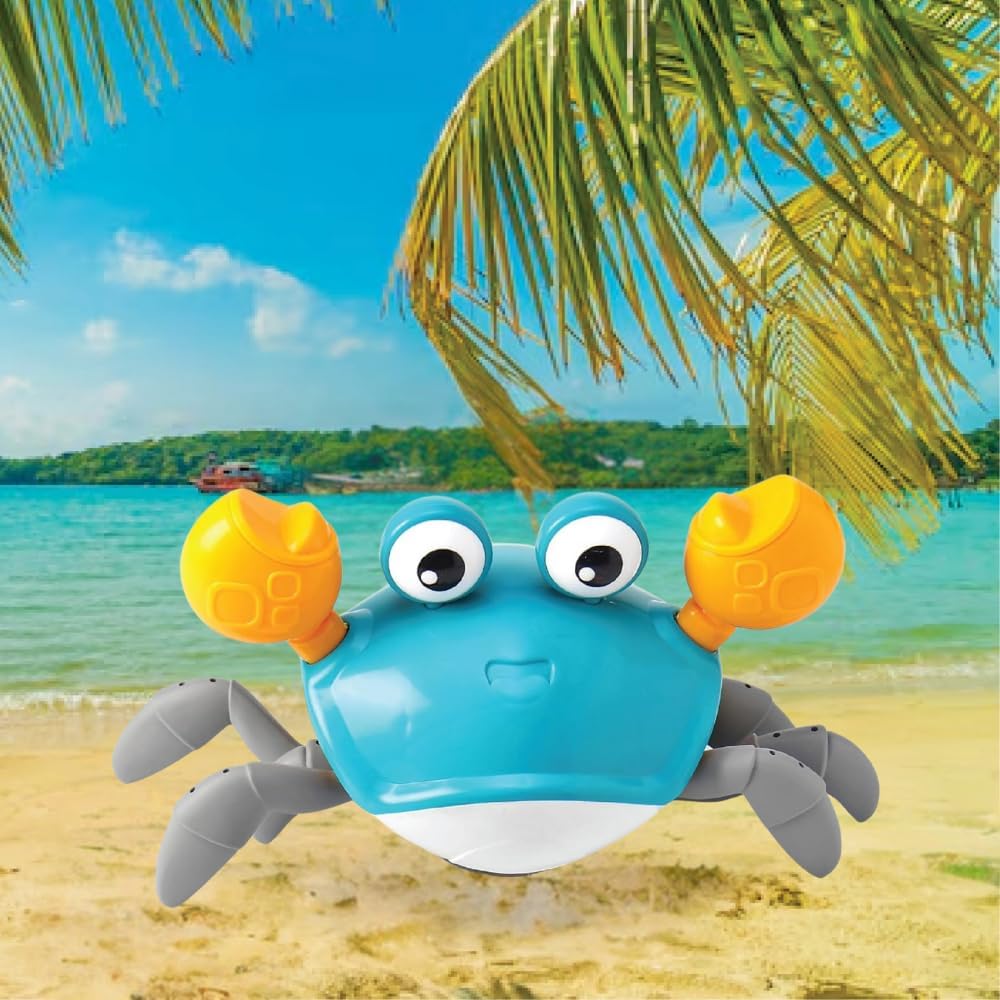 Estilo Dancing Sound Toy Electronic Moving Musical Toy|Obstacle Avoidance Sensor|Interactive Toddler Toy|Best Birthday Gift for 3+|Early Learning|Rechargeable Battery|Made in India (Dancing Crabby)