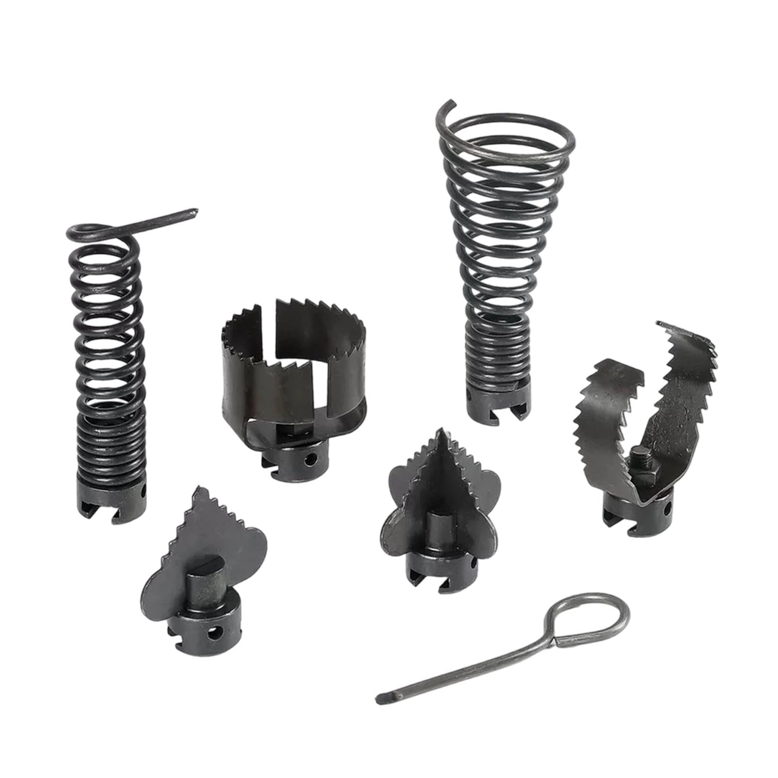 predolo Juego de 7 accesorios para limpieza de desagües, herramientas de limpieza ligeras, resistentes y para tuberías de desagüe eléctricas,