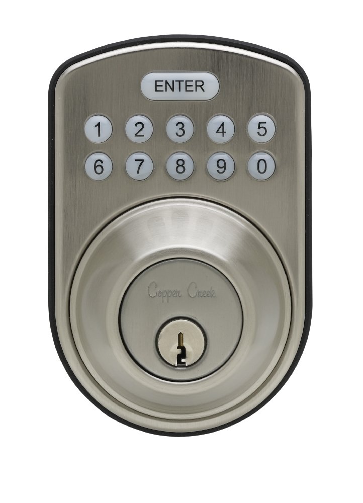 Copper Creek DBE3410SFSS Small Format Electronic Deadbolt, Satin