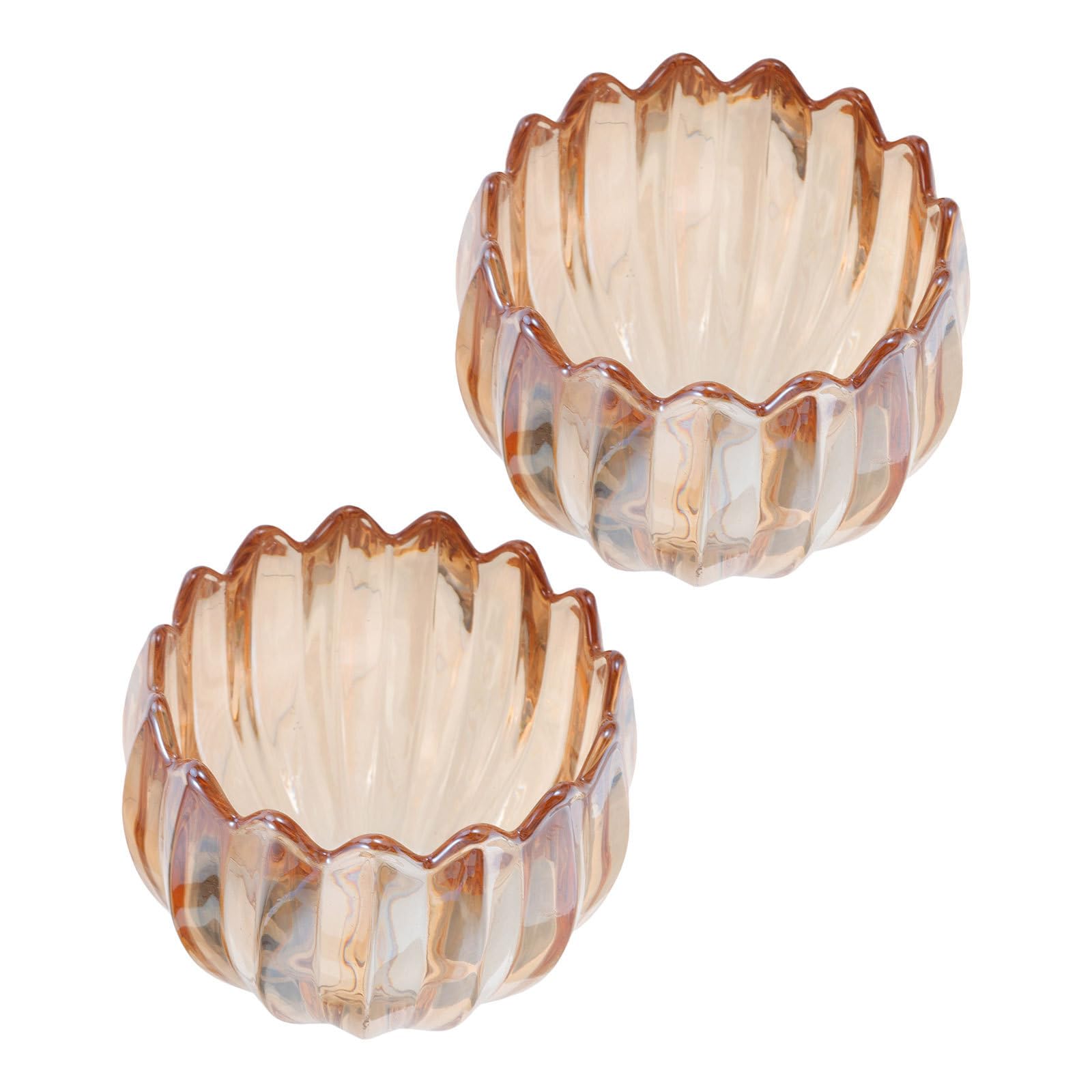 2 Pezzi Paralume Tulipano in Vetro Scanalato, Ricambio Mini