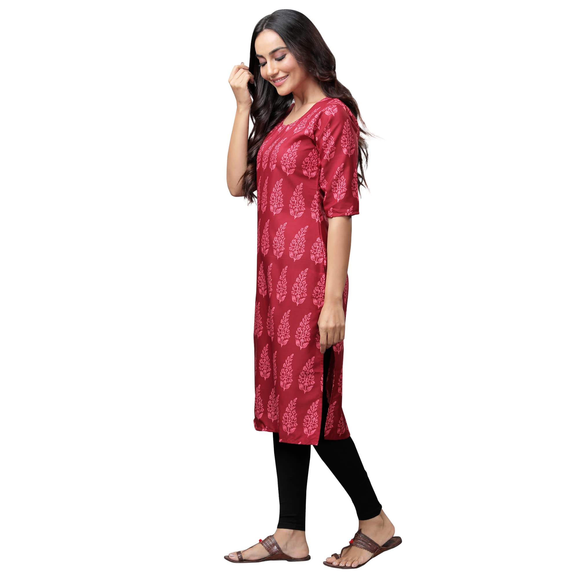 Pinkmint Women's Digital Printed Straight Kurta[Surbhi-530337-L]