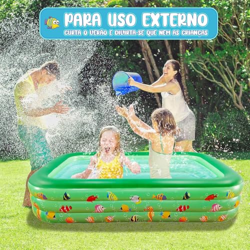 Brastoy Piscinas Infláveis Para Crianças 150cm Piscinas Infantis 300L (Verde)