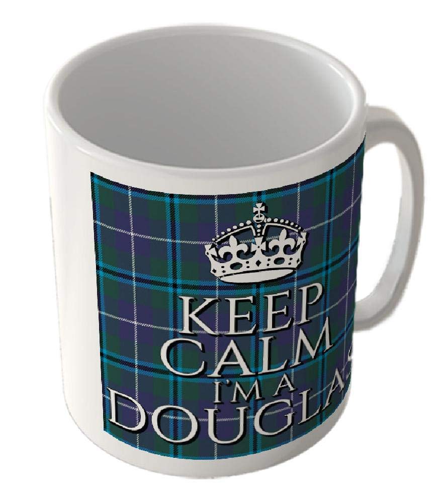 Keep Calm I'm a Douglas - Douglas Modern Tartan - (Crown) - Scottish Mug, Ceramic, 11fl.oz.