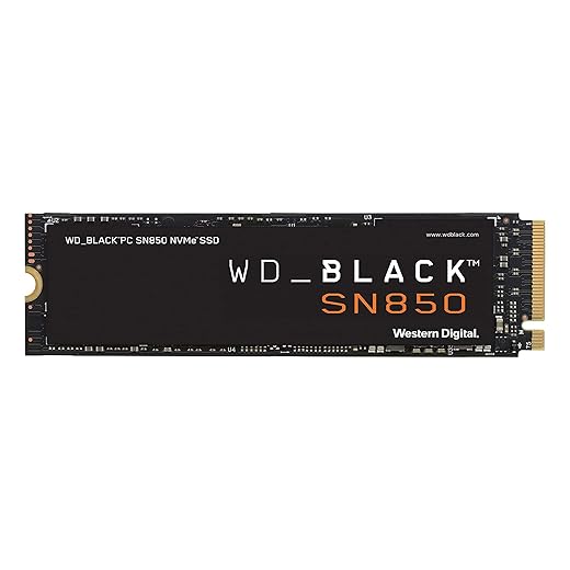 WD_BLACK 1TB SN850 NVMe Internal Gaming SSD Solid State Drive - Gen4 PCIe, M.2 2280, 3D NAND, Up to 7,000 MB/s - WDS100T1X0E