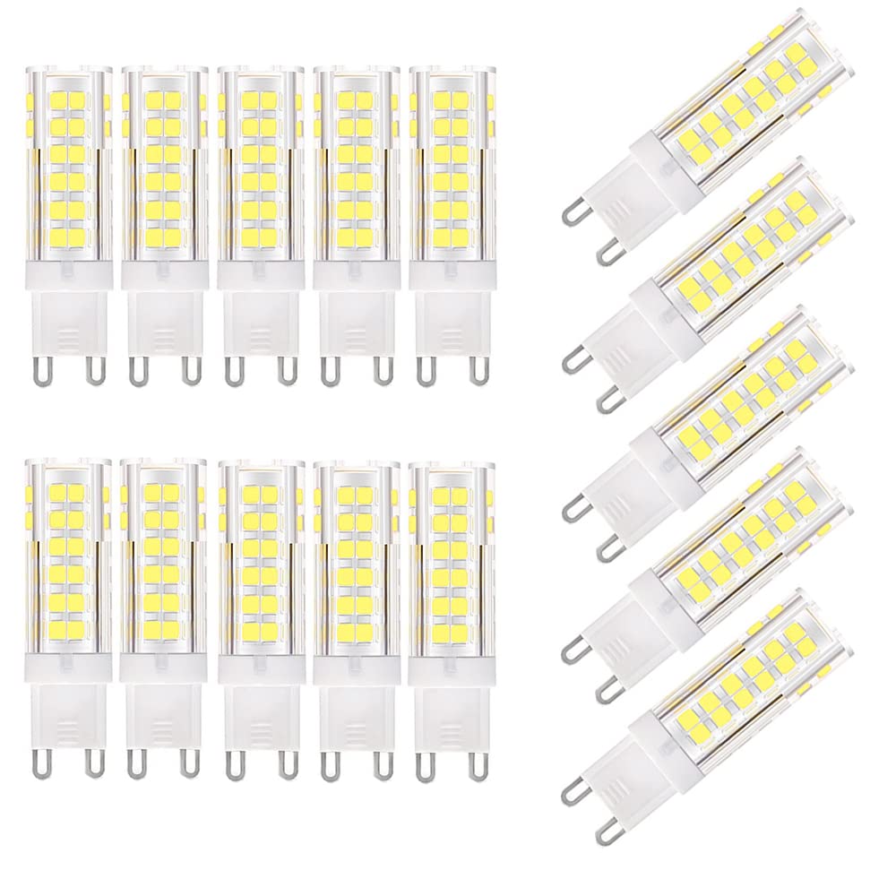 Ruihua Bombilla LED G9 9 W(Equivalente a Lámpara Halógena de 85W)6000K Blanco Frío No Regulable Bombilla G9 con Ángulo de Haz de 360 ​​° 850LM 15 Paquetes