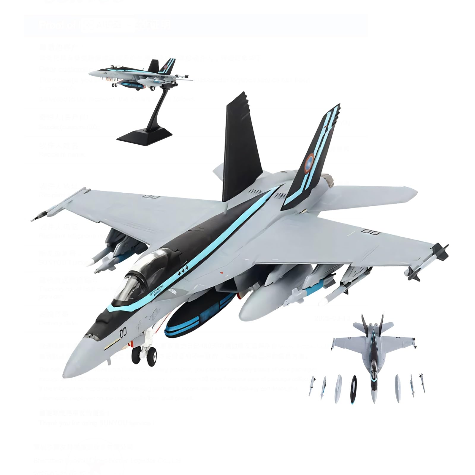 1/144 Scala F/A-18E Super Hornet Modello pressofuso lega aeromobile Livrea collezione Militare Jet combattimento Appassionati aviazione Collezionisti Perfetto arredamento scrivania for ufficio