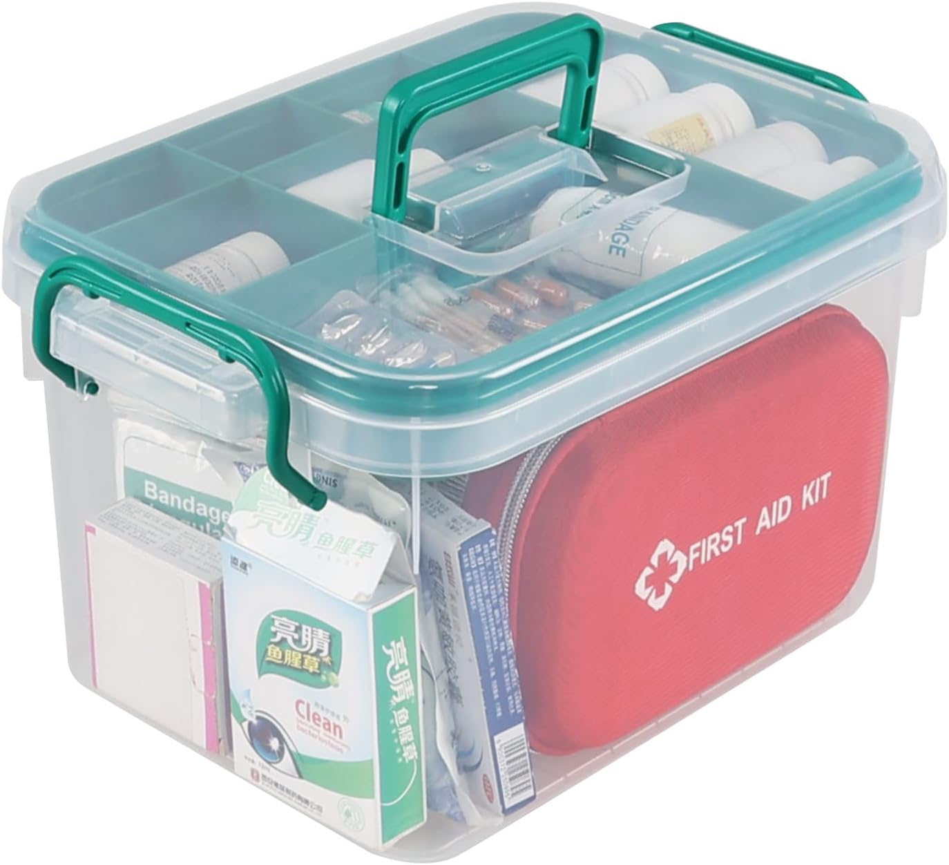 Medical Box, Plastic Emergency First Aid kit, First Aid Empty Box, Medicine Storage Container