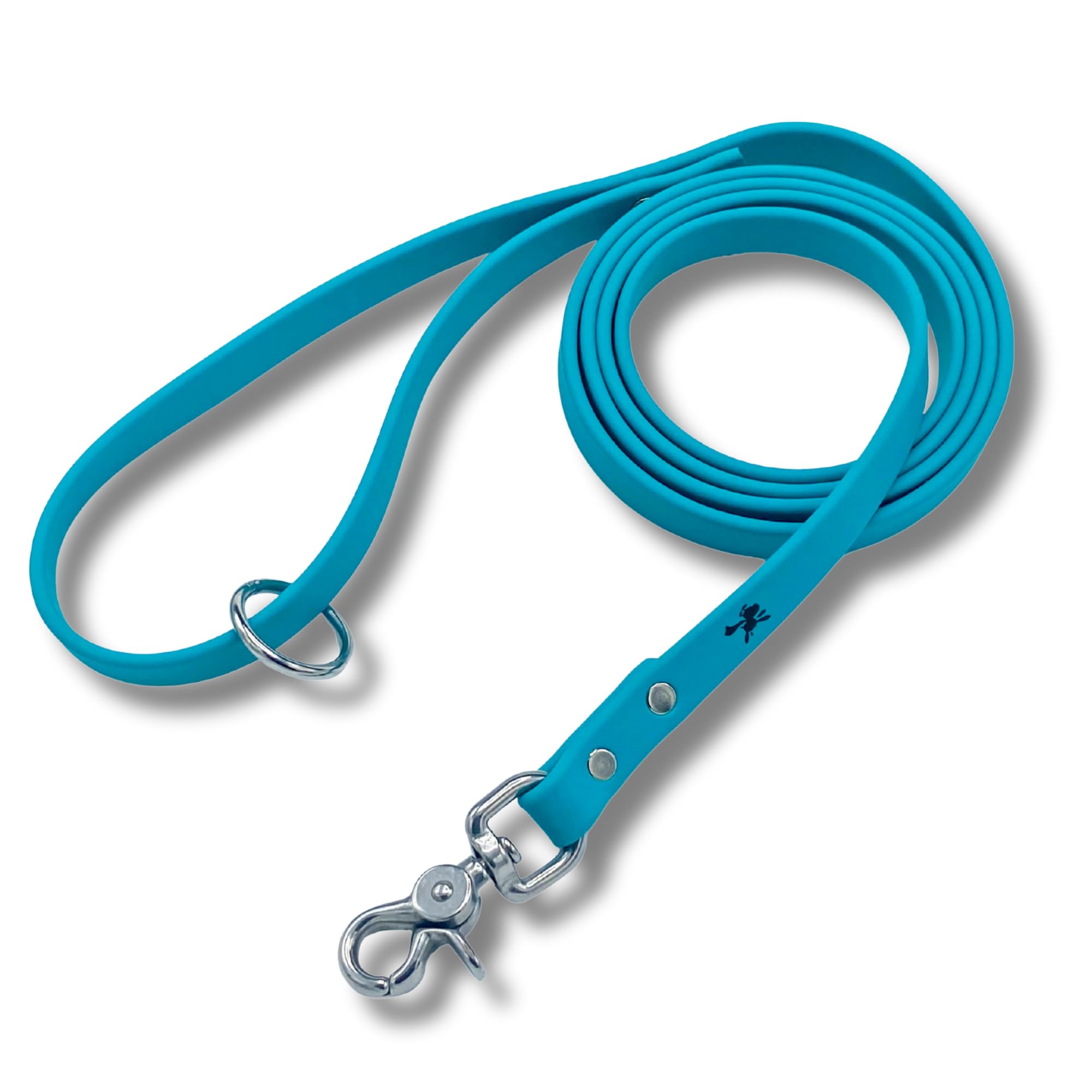 Gummy K9 Biothane Dog Leash, Professional Training Lead, Stainless Steel, New Advanced Safety Clasp, Weatherproof, Waterproof, Long Lasting, 6 Ft (5/8 Teal), Small, Medium, Large Dogs, Made in USA