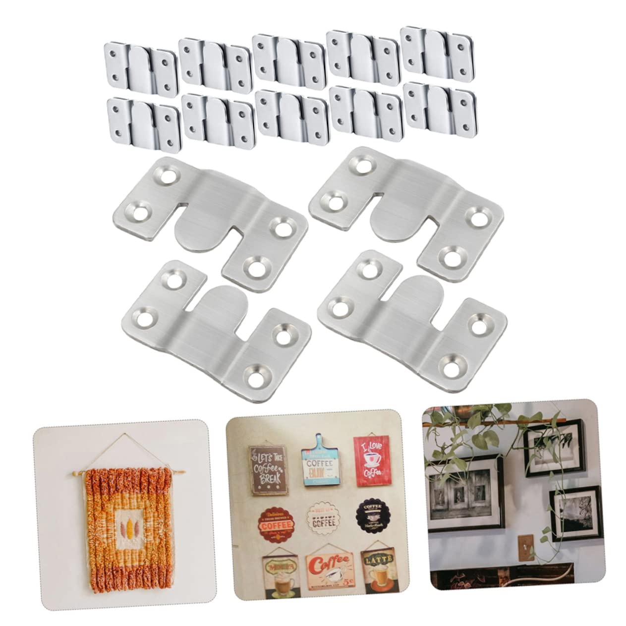 Ganci per Specchi in Acciaio Inox Argento, 16 Paia