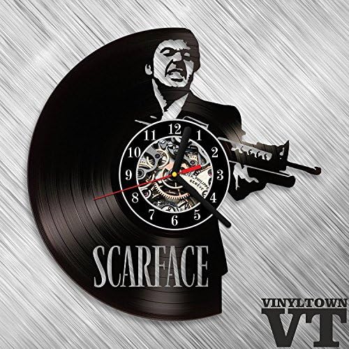 Scarface Tony Montana Vinyl Record Wall Clock Fan Art Handmade Decor Original Gift Unique Decorative Vinyl Clock 12" (30 cm)