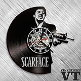 Scarface Tony Montana Vinyl Record Wall Clock Fan Art Handmade Decor Original Gift Unique Decorative Vinyl Clock 12' (30 cm)