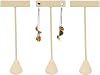 3 Beige Linen 4.75 H Earring T Stand Display, T Shape Holder for Tradeshow, Home Business, Promotion, or just for Home.