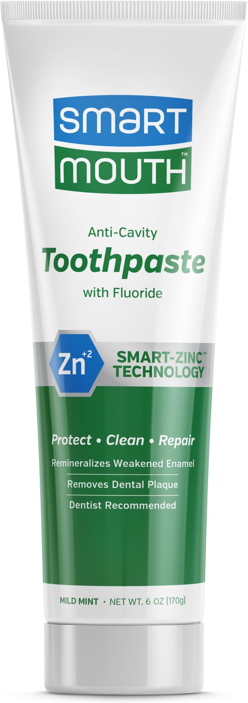 SmartMouth Fluoride Clean Mint 6oz Toothpaste Whitening (Pack of 1)