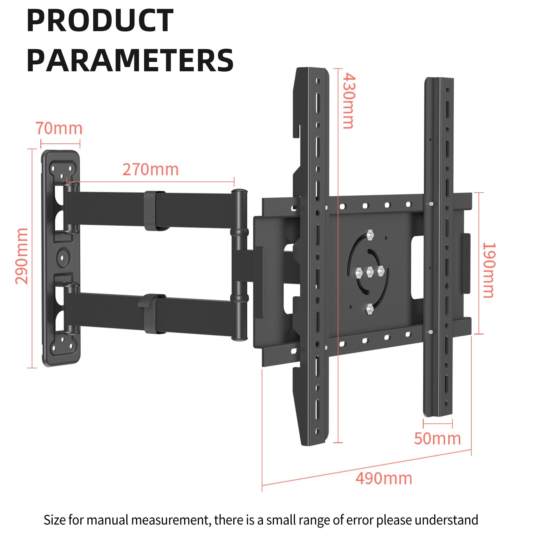 Rotazione 90° Supporto TV da Parete Girevole/Estendibile per 32-60 Pollici, Carico 28kg VESA 400x400mm, Compatibile Televisione Verticali e Monitor, Braccio Regolabile DY3260