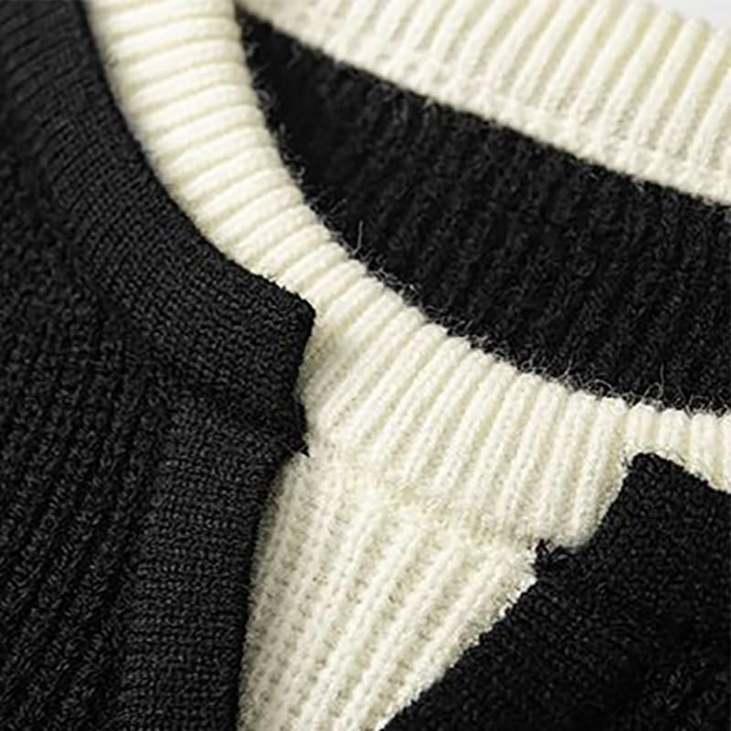 Men's Two-in-One Knit Sweater Y2K Fashion Thermal Winter Pullover Soft Anti-Pilling Casual Wear - Image 4
