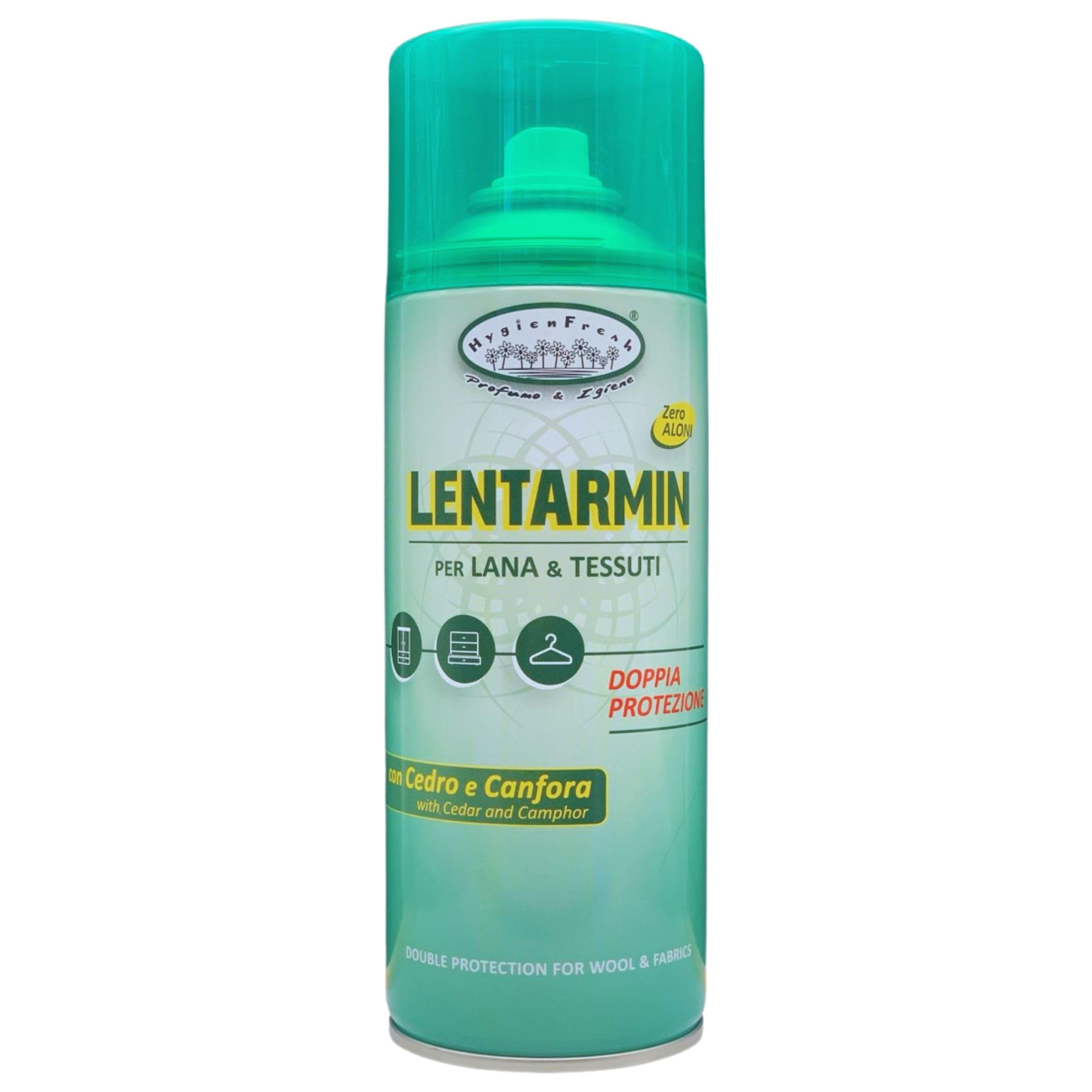 2x Spray Salvatessuti LENTARMIN, Doppia Protezione Su Lana e Tessuti Grazie Alla Combinazione Di Cedro e Canfora. Utilizzabile Su Tutti i Tessuti, Non Macchia 400ml