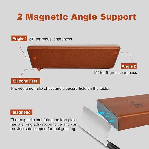 Miniatura 4 de 4 YORVOY Kit de afilador de cuchillos rodantes, la mejor herramienta para afilar cuchillos con ángulo de afilado de cuchillos de 15 y 20 grados,