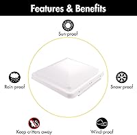 Vista 4 de Expert - Repuesto de tapa de ventilación para autocaravana (paquete de 1), ajuste universal para remolques, cámpers y autocaravanas, cubiertas