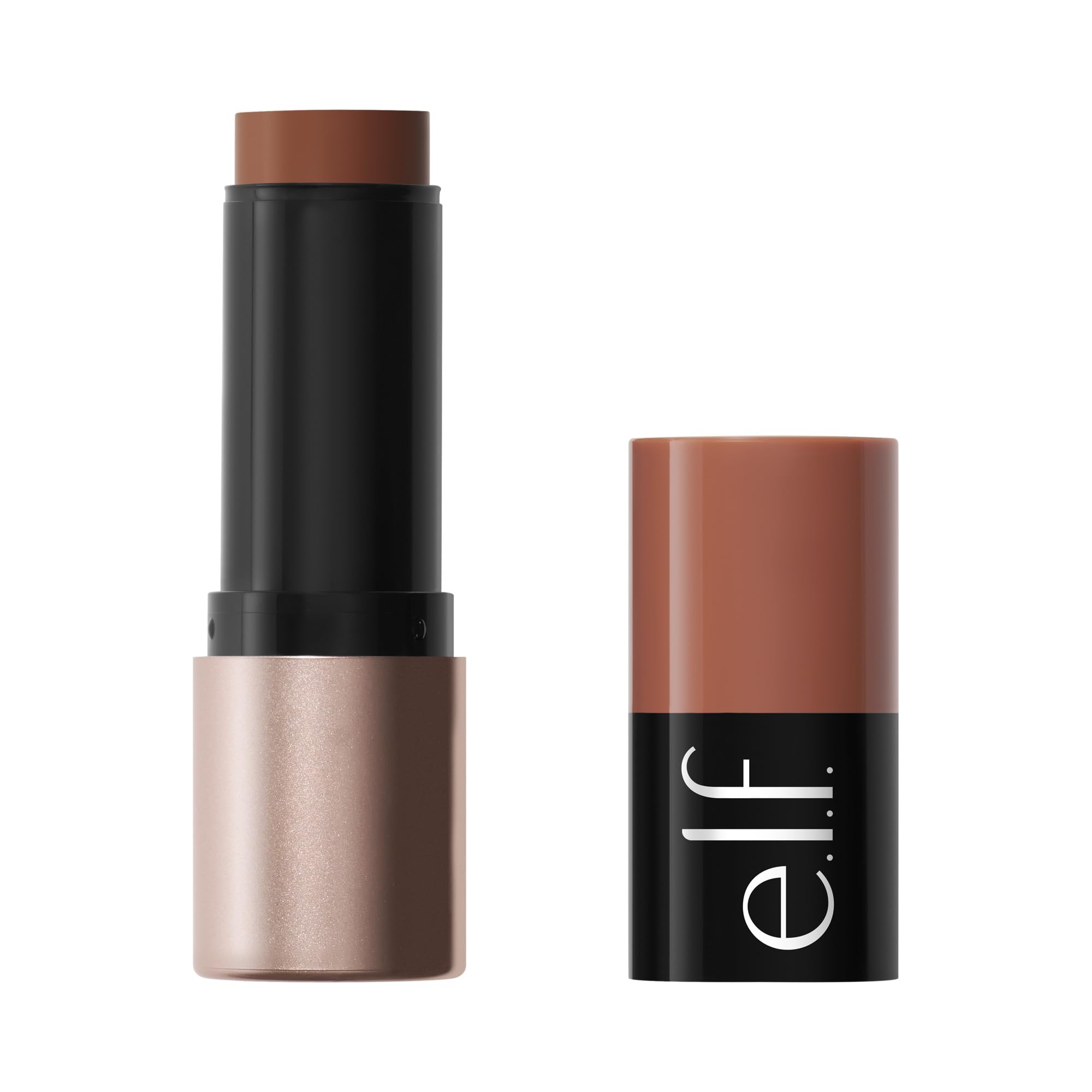 e.l.f. Soft Glam Cream Bronzer Stick, Buildable Cream Bronzer for A Long-Lasting Sculpted Glow & Satin Finish, Twist-Up Design, Vegan & Cruelty-Free, Tan