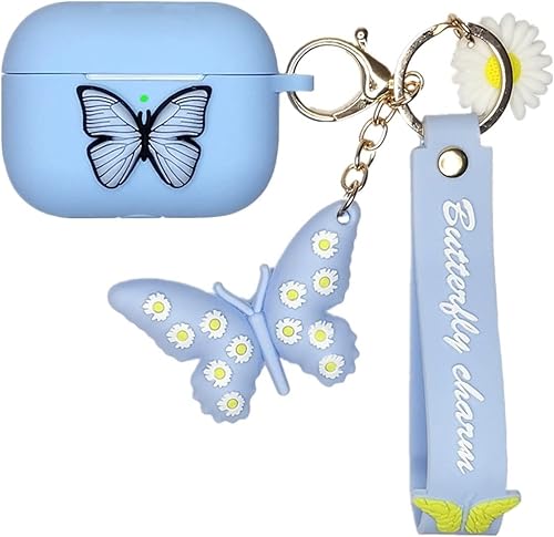 Funda para Airpods Pro de 2 generación bonita funda protectora de silicona suave para mujeres y niñas con divertido llavero de muñeca para Apple