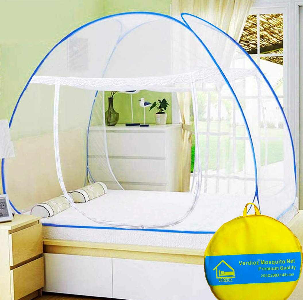 VERDIOZ Double Bed Mosquito Net Machardani Foldable for Adult Kids