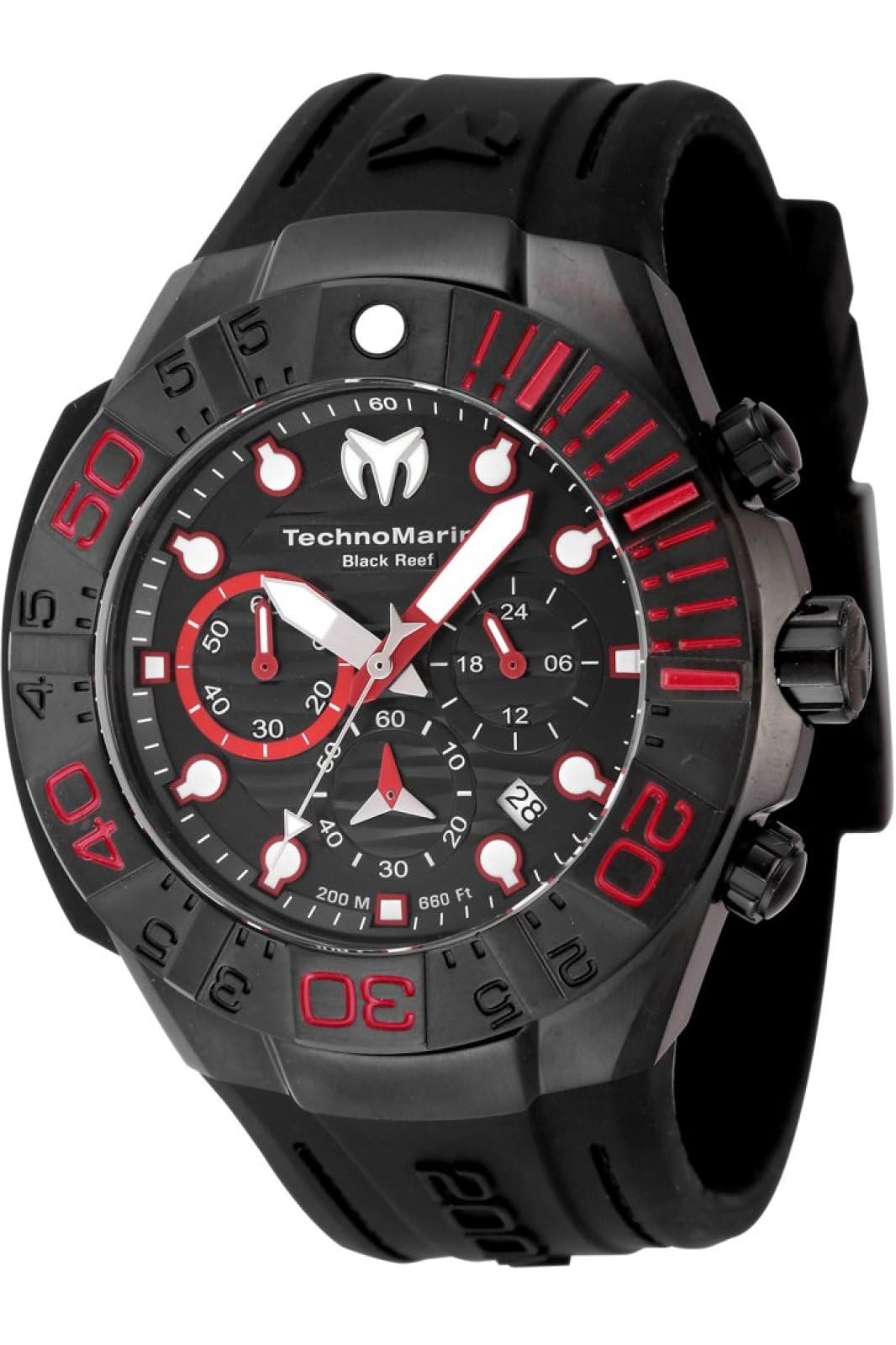 Technomarine Reef TM-523010 Reloj de Hombre - Movimiento de Cuarzo - Acero Inoxidable con Esfera Negra - 45 mm