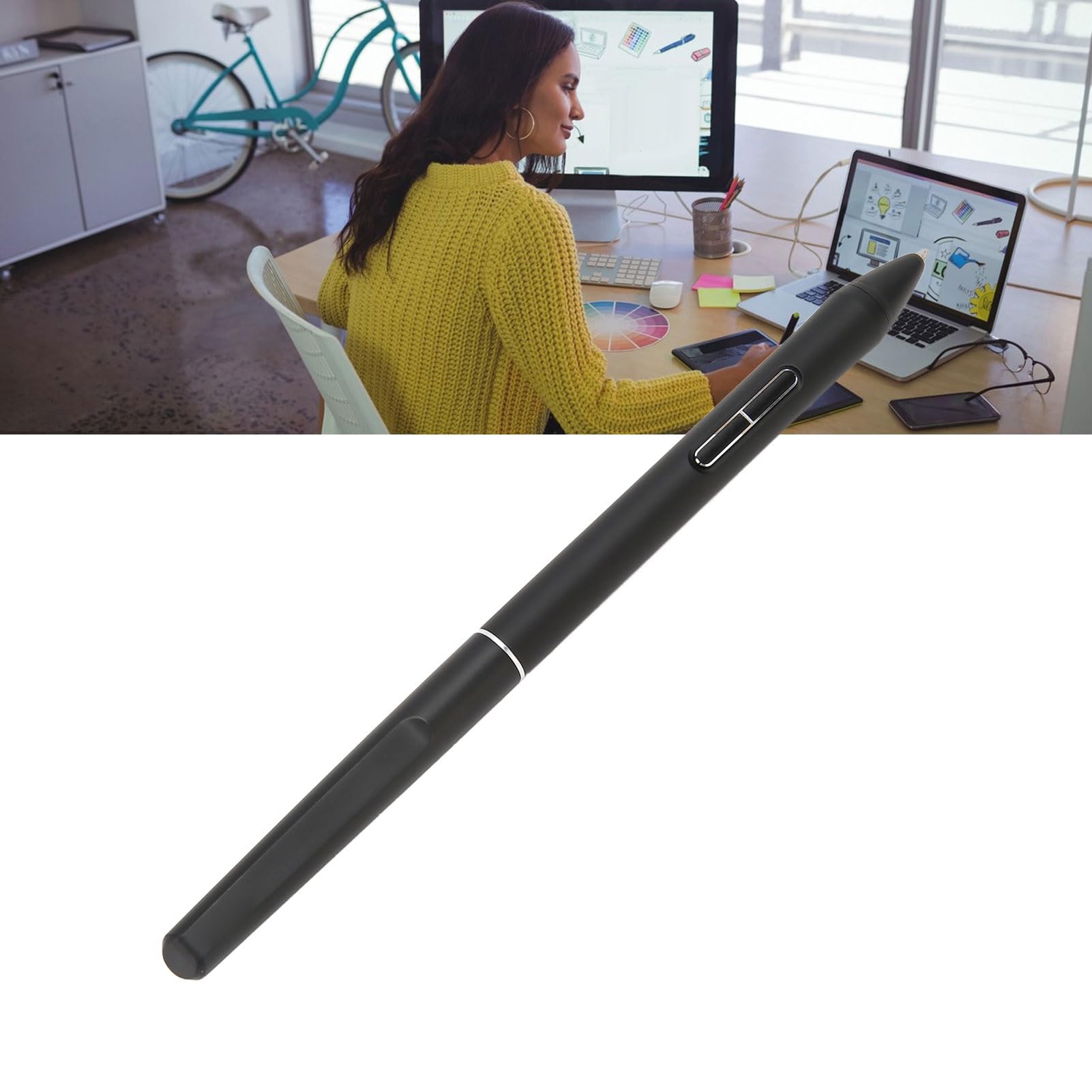 Lápiz óptico PW550S Compatible con Dispositivos Control Mejorado para Profesionales del Dibujo 9,5 Mm de Diámetro Negro 1 Unidad