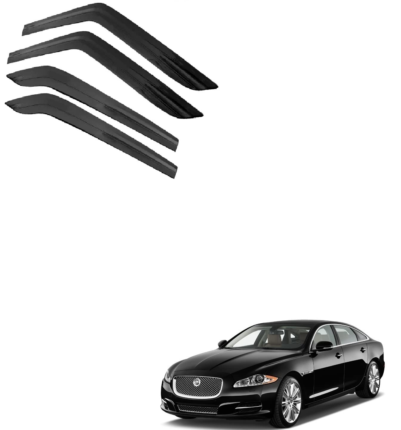 Kozdiko Door Visor/Rain Visor/Wind Deflector Compatible for Jaguar XJ-Type