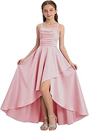 XINYUNZU Kleider Mädchen A-Linie Kleid Festlich Leichte Sommerkleid Lang Trägerkleid Abendkleider Festliches Mädchenkleider Ballkleid Freizeitkleid Kinder Cute Dress Girl Elegante Kinderkleider