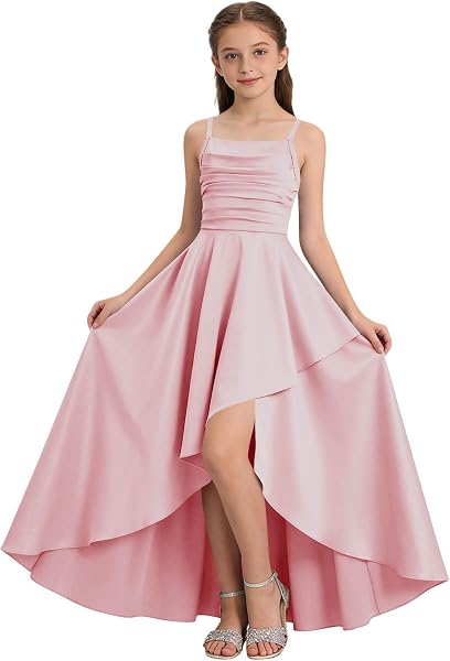 XINYUNZU Kleider Mädchen A-Linie Kleid Festlich Leichte Sommerkleid Lang Trägerkleid Abendkleider Festliches Mädchenkleider Ballkleid Freizeitkleid Kinder Cute Dress Girl Elegante Kinderkleider