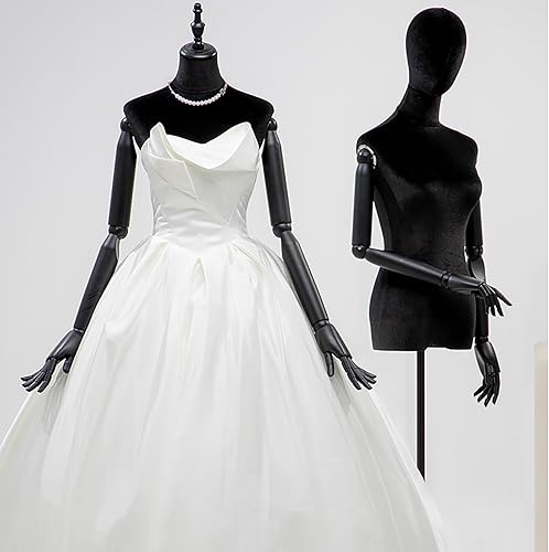 Miniatura 5 de Vestido de maniquí femenino con forma de torso con base de trípode, altura ajustable, 57-74 pulgadas, cuerpo de torso de maniquí de costura para