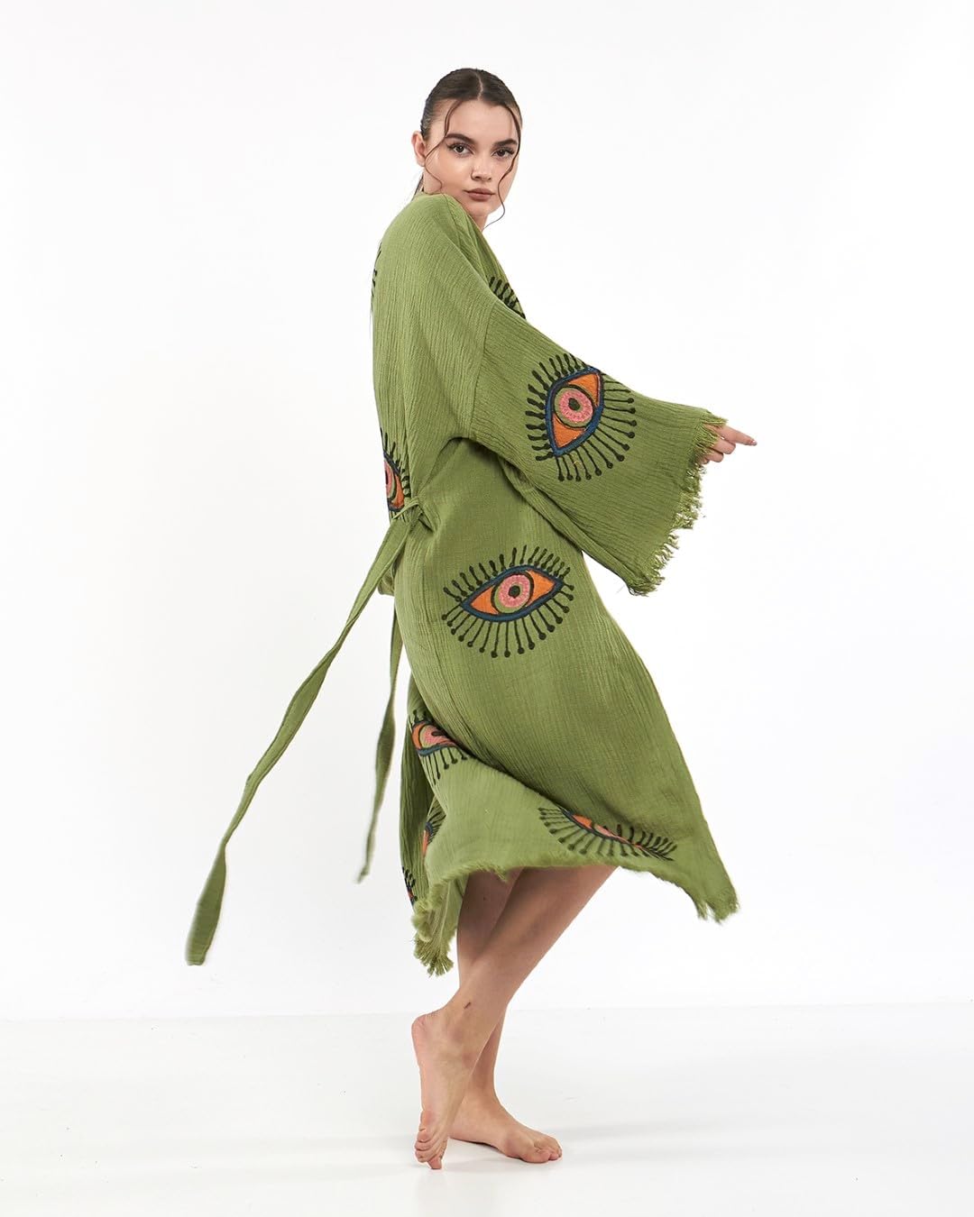 Evil Eye Kimono Robe - Beach Kimono Coverups for Woman