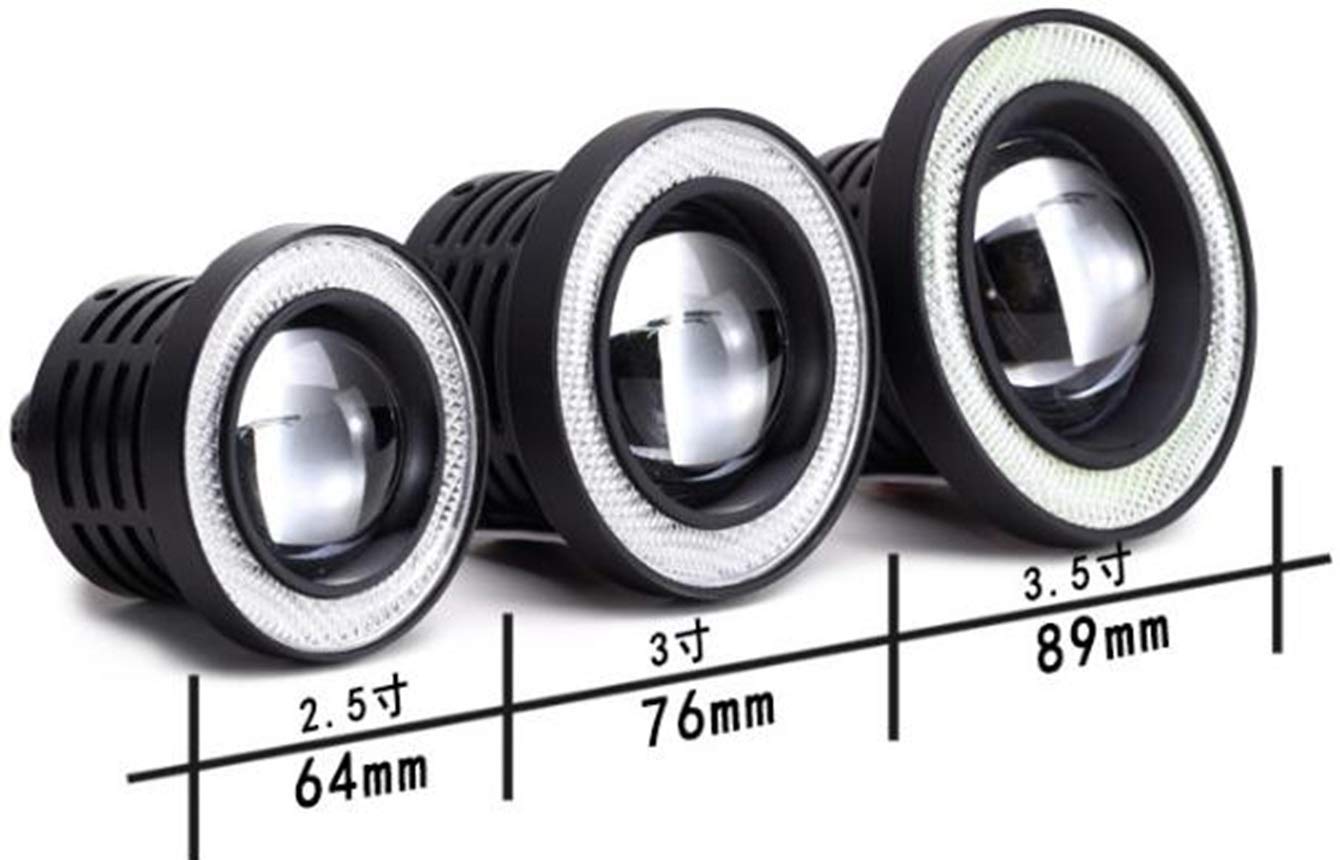 Amazon.co.jp: Kstyle 赤 3.5 LED フォグランプ 汎用 イカリング 付き