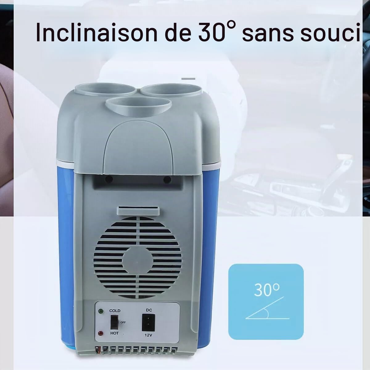 Générique Glacière Électrique Portable 7.5L 12V Refroidit + Réchauffe Mini réfrigérateur pour Voiture Camping avec Câble Prise Allume-cigare