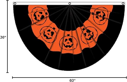 Miniatura 2 de Bandera de banderines de calabaza de Halloween de 5 x 3 pies