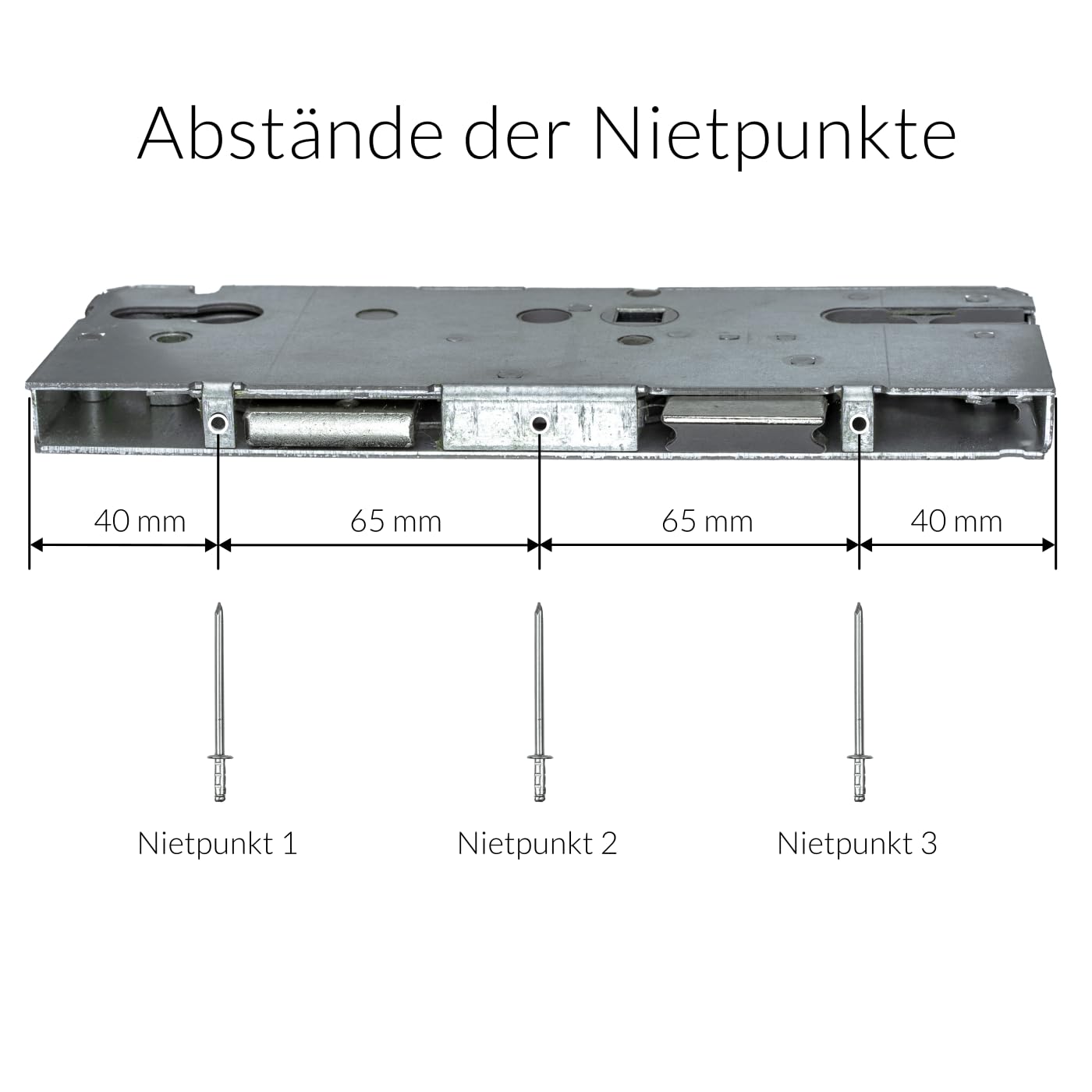 KFV Reparaturschloss 8092 | Einsteckschloss Renovierungsschloss für Mehrfachverriegelungen - Schlosskasten zur Reparatur oder Instandsetzung | Entfernung 92mm, Dornmaß 55mm