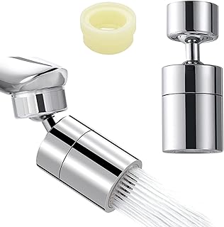 Swivel Tap Aerator 720°Water Saving Faucet Brass Adjustable Bathroom Faucet Faucet Extension Sprayer Booster Nozzle for Tap End Replacement Extender Water Filter Swivel Diffuser Attachment FM22/FM24