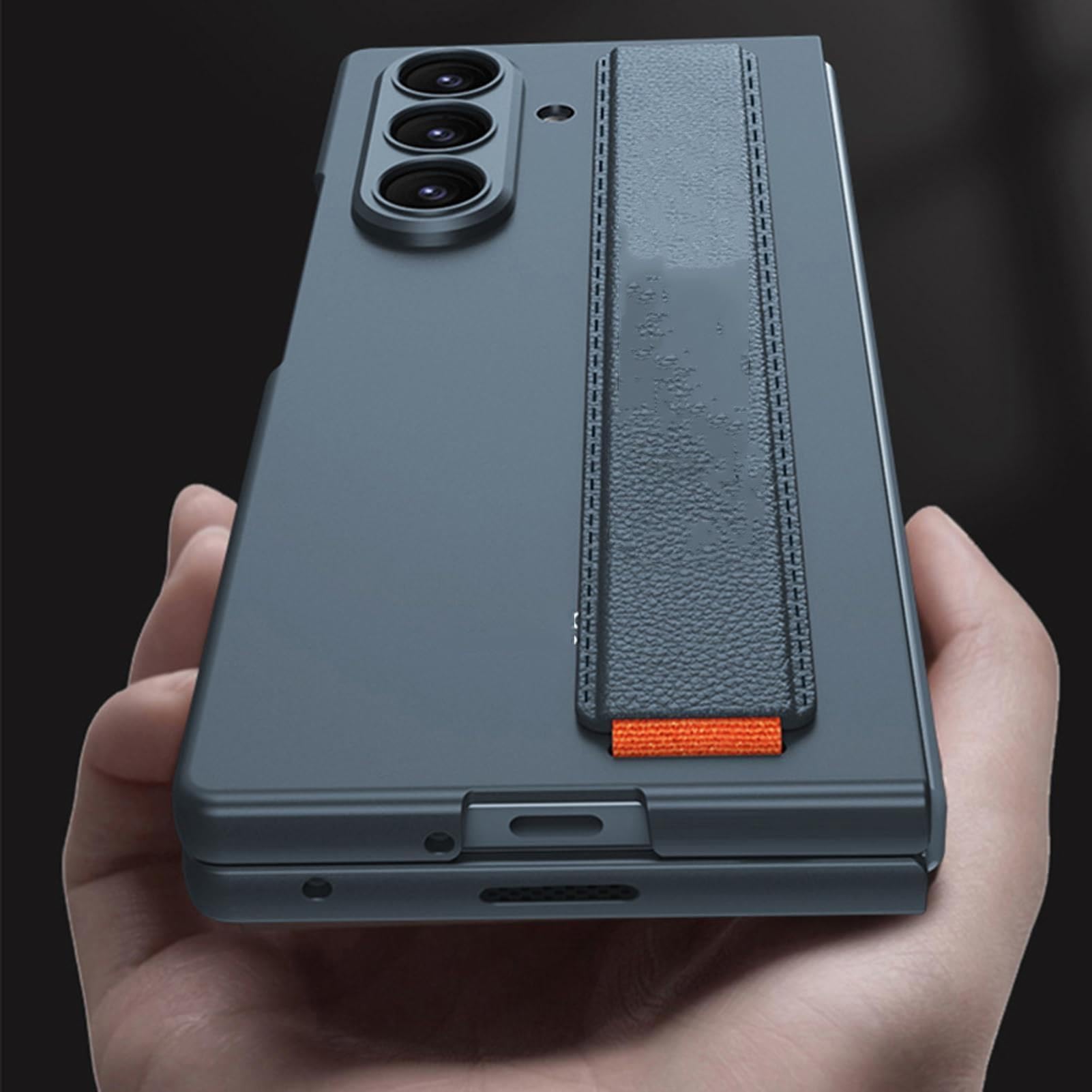 Custodia Per Samsung Galaxy Z Fold 8 Ultra, Magnetico Case | With Ricarica Wireless Antiscivolo Wristband Staffa Custodia(Grigio)