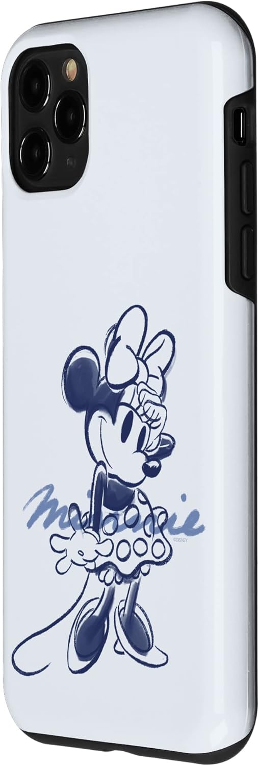 iPhone 11 Pro Disney Minnie Mouse Sketch with Name Retro Vintage Art Style Case