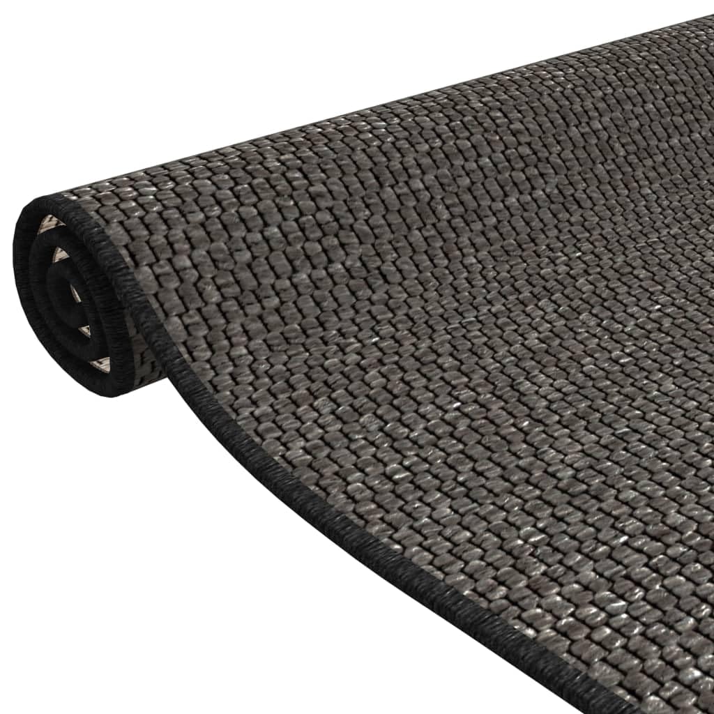 Bieżnik dywanowy o wyglądzie sizalu, antracyt, 50 x 150 cm, wytrzymały, można prać w pralce, idealny do salonu, sypialni i korytarza, łatwy w pielęgnacji, szary