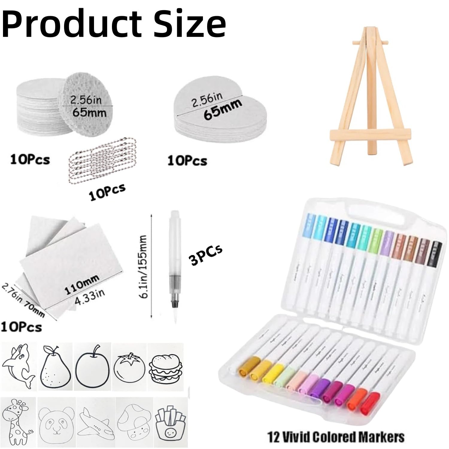 DQUKRQW Magic Puffy Paint Kit for Kids - 3D Foam Texture Painting, Magic Foam Painting Kit, Puffy Popcorn Art Set (Rectangular)