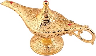 Collectible Rare Legend Aladdin Magic Genie Light Lamp Pot Classic Silver-tin Alloy by Usany