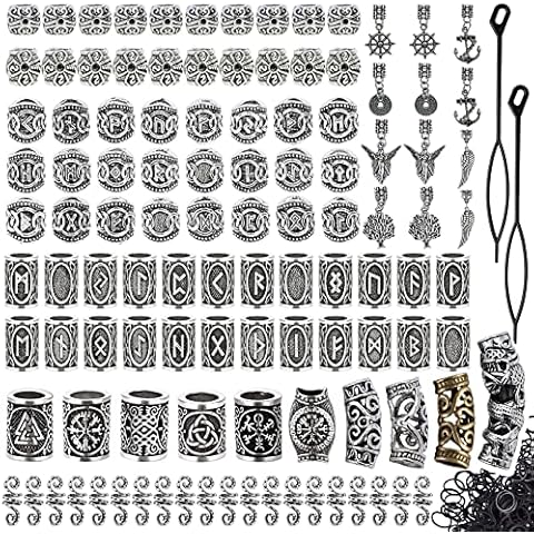 Teruntrue Cuentas de Barba Vikinga de 110 Piezas Cover