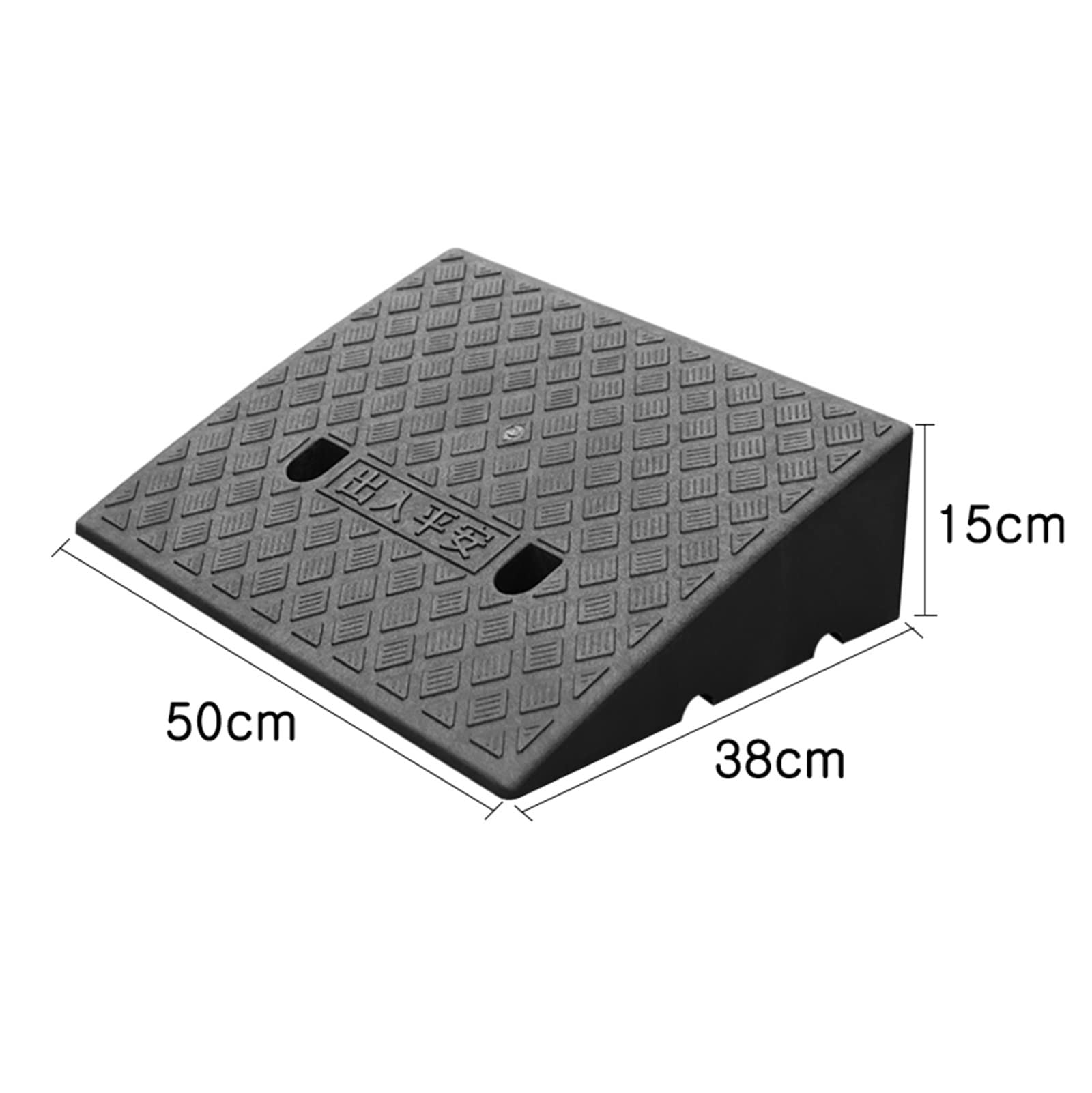 WORDFUN Rampa per Bordo del Marciapiedi, 50 * 38cm Rampa di Soglia in Plastica, Rampa per Gradino Antiscivolo, Rampa di Carico per Vialetto, Marciapiede, Auto, Scooter, Moto, Sedia A Rotelle
