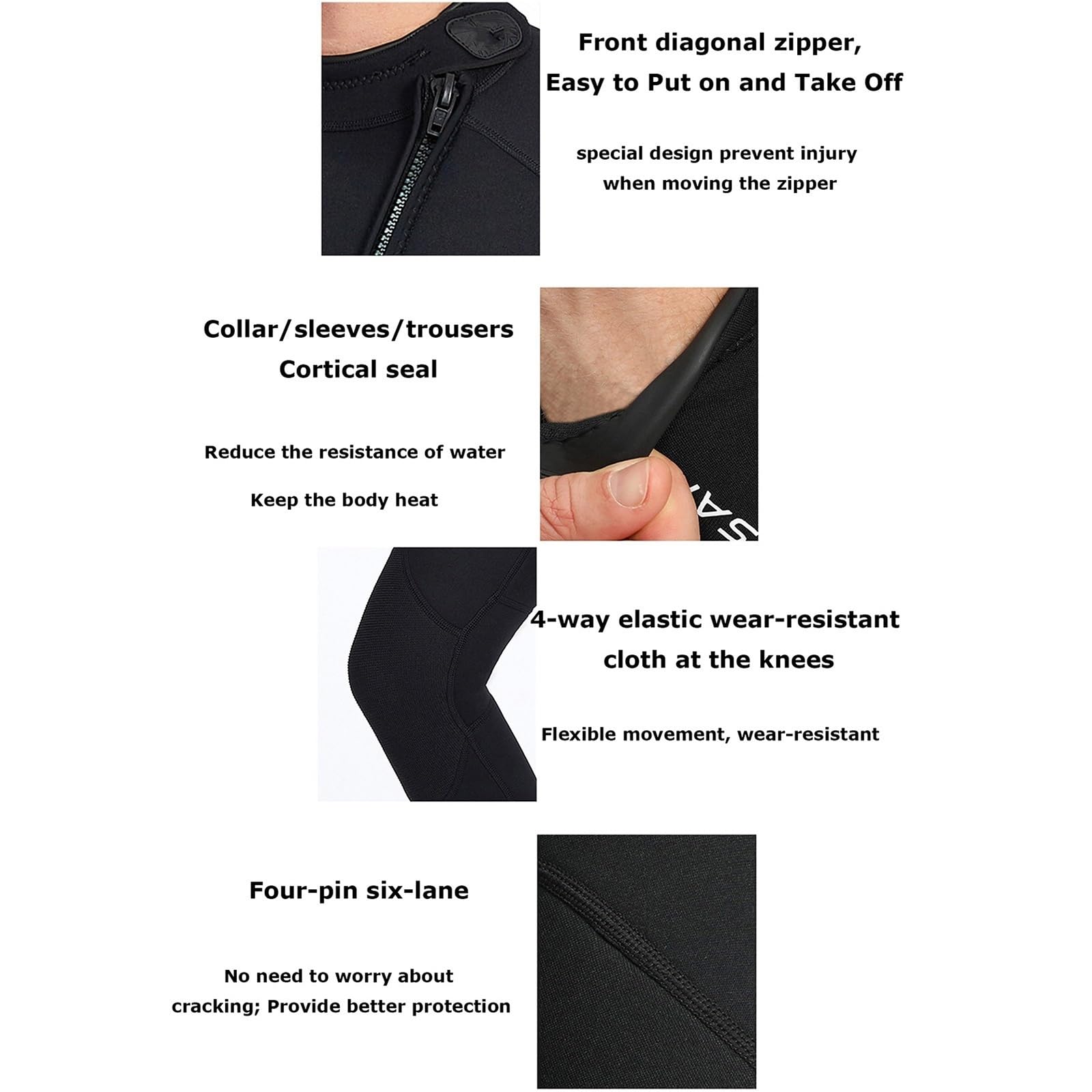 Muta Uomo Donna 3mm, Tuta Da Triatleta In Neoprene Per Tutto Il Corpo Tuta Con Zip Frontale In Acqua Fredda Per Il Surf, Il Nuoto E Le Immersioni